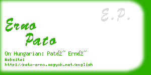 erno pato business card